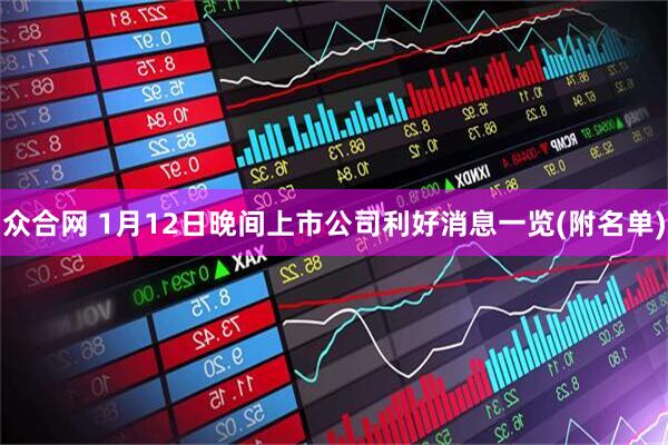 众合网 1月12日晚间上市公司利好消息一览(附名单)